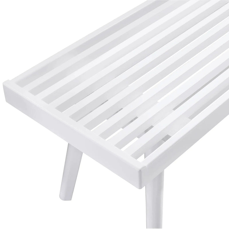Larwich - Solid Wood Slatted Bench - White by Unique Piece Furniture