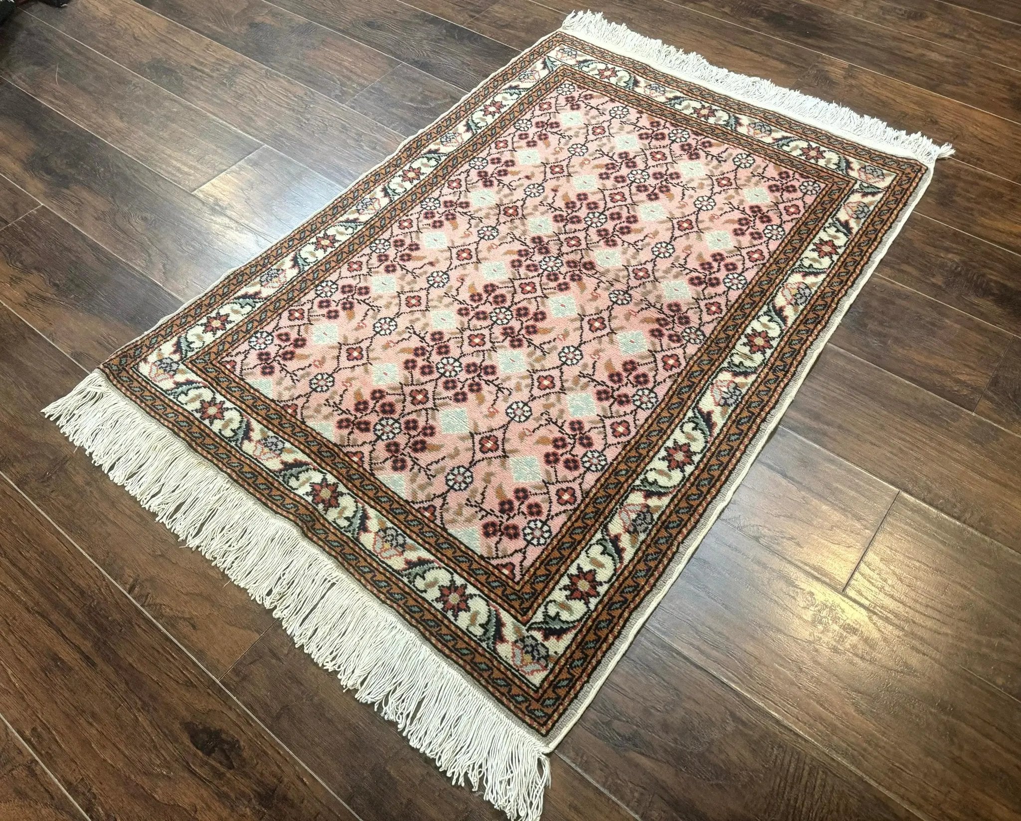 Turkish Sivas Rug 3x4, Pink, Handmade, Wool, Vintage by Jewel Rugs