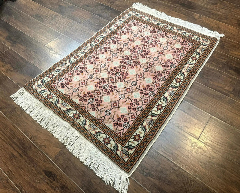 Turkish Sivas Rug 3x4, Pink, Handmade, Wool, Vintage by Jewel Rugs