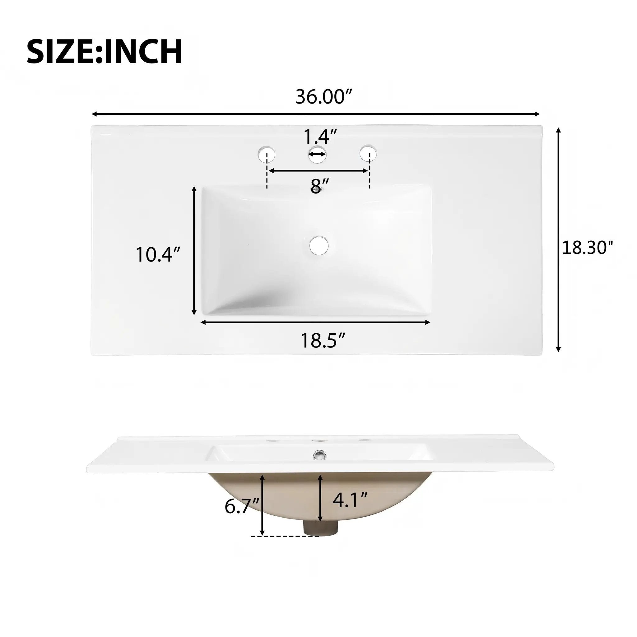 36" Luxury Striped Bathroom Vanity, Soft-Close Dual-Door Storage & Premium Ceramic Sink by HouseOfZazla