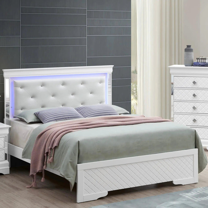 Bed With LED Light Accents Headboard by HouseOfZazla