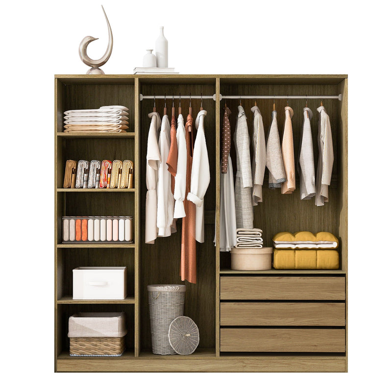 Doorless Storage Wardrobe For Dedroom With Shelves And 3 Drawers by HouseOfZazla