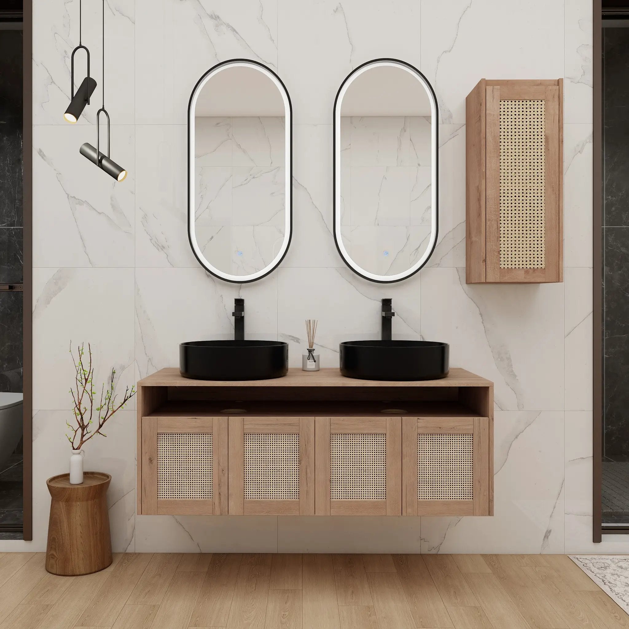 48" Bathroom Vanity with Ceramic Art Sink and Side Cabinet by HouseOfZazla