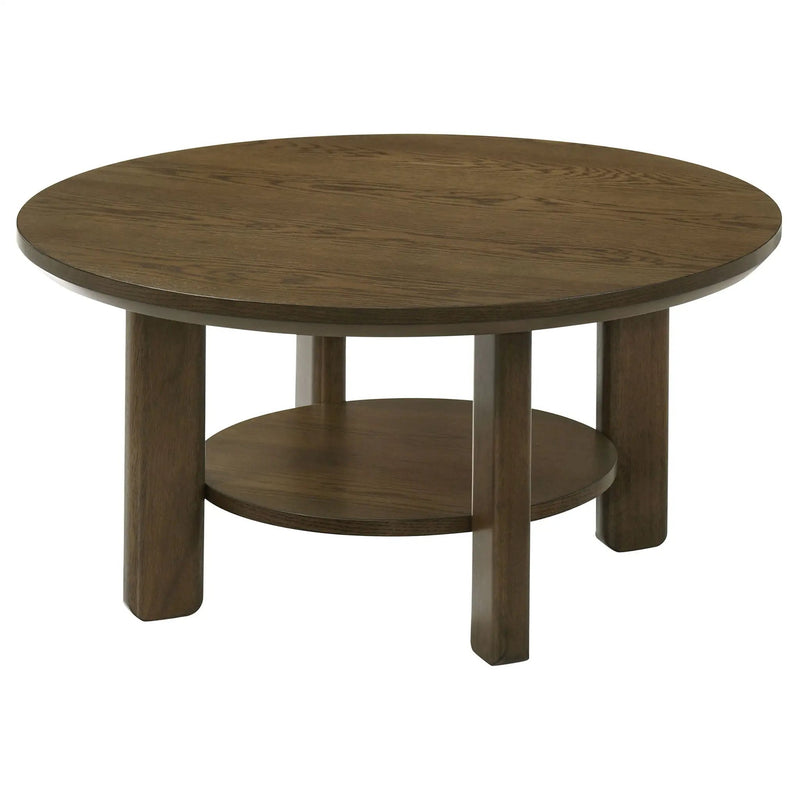 Ottowa 35-inch Round Wood Cocktail Coffee Table Brown by Unique Piece Furniture