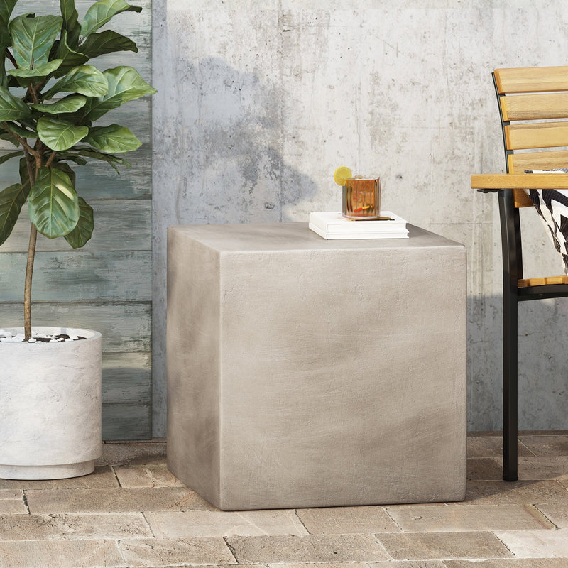 Outdoor MGO Square Side Table, Light by HouseOfZazla