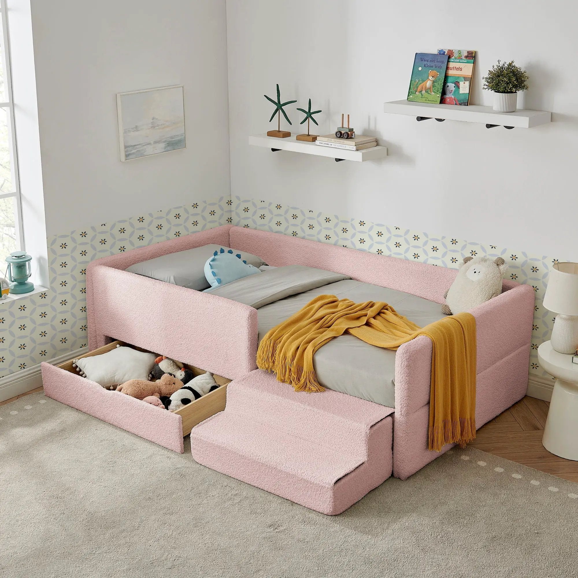 Safe Kids Bed With Guardrails And Storage by Unique Piece Furniture