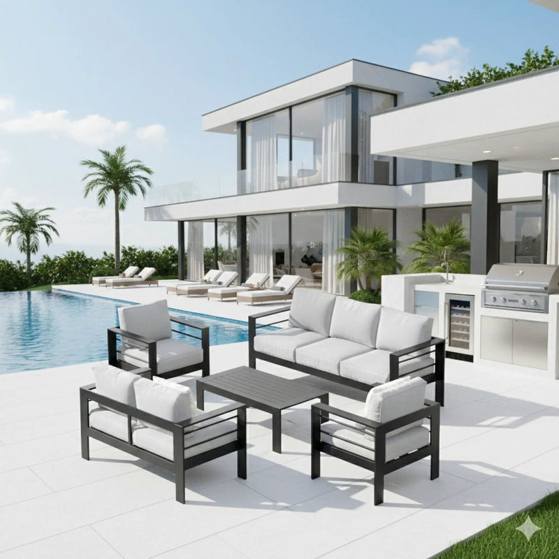 Outdoor Patio Set, All-Weather With Thick Cushions by HouseOfZazla