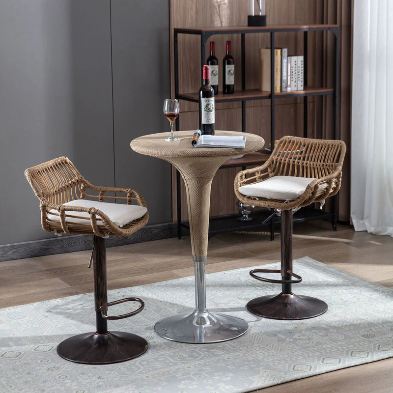Modern Swivel Bar Stools Adjustable Counter Chairs With Footrest (Set of 2) by HouseOfZazla