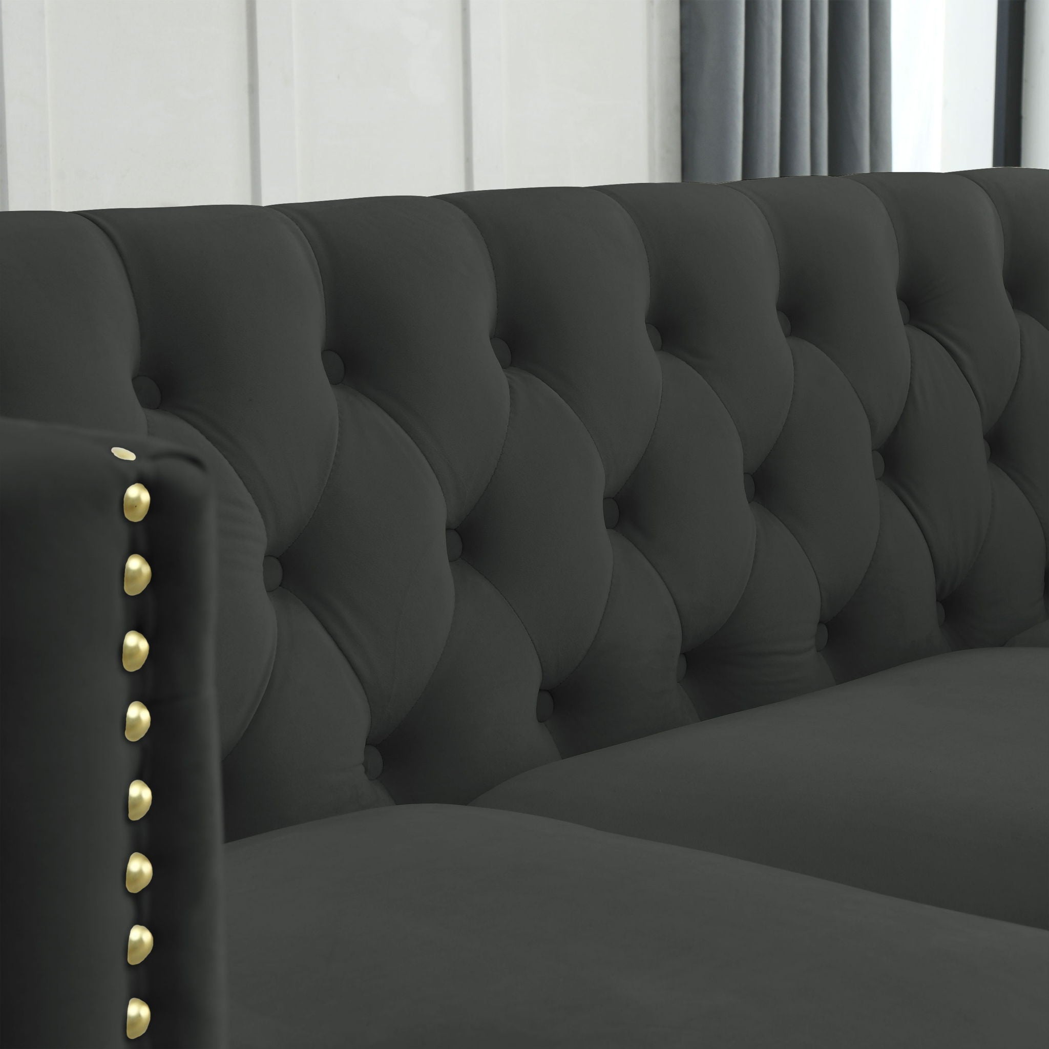 Upholstered Couch Sofa With Button Tufting For Living Room by HouseOfZazla