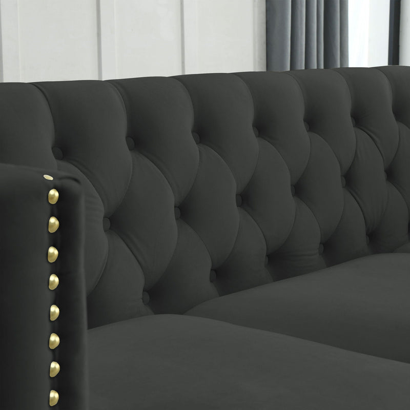 Upholstered Couch Sofa With Button Tufting For Living Room by HouseOfZazla