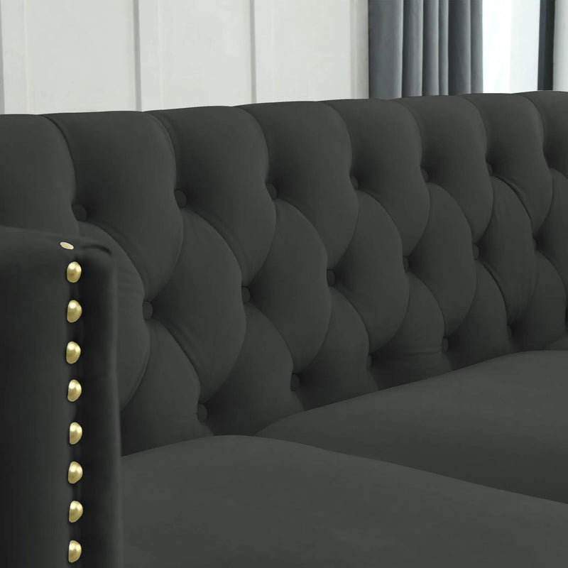 Modern Sofa With Button Tufting, Upholstered Couch For Living Room by HouseOfZazla