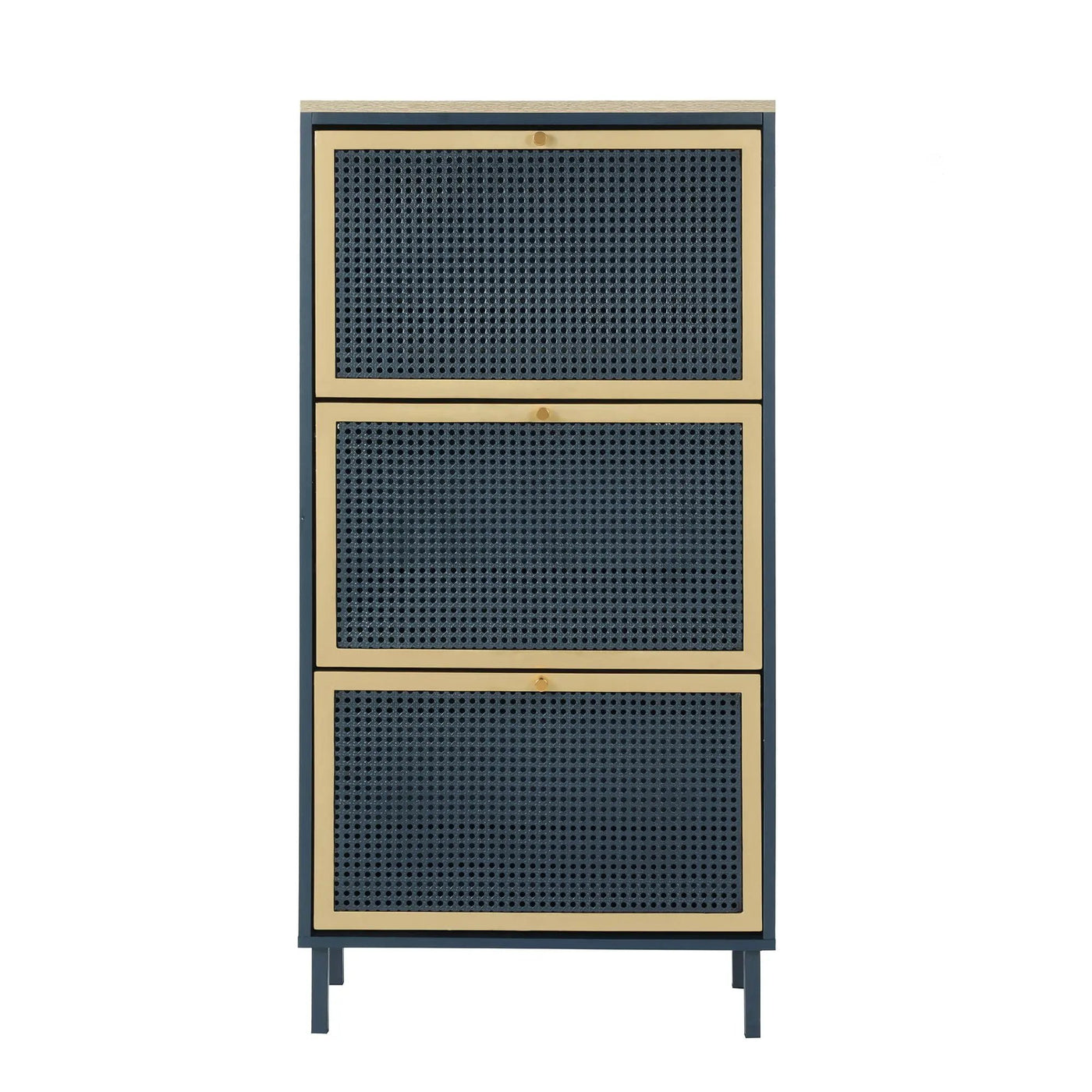 Modern Rattan 3 Door Shoe Rack Cabinet For Entryway by Unique Piece Furniture