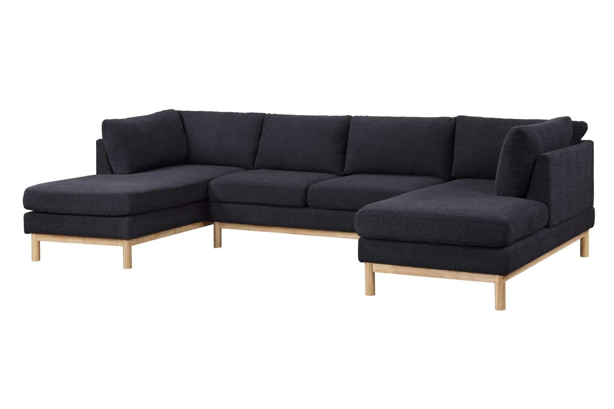 Hallie - Wide Sherpa Double Chaise U-Shape Sectional Sofa by Unique Piece Furniture