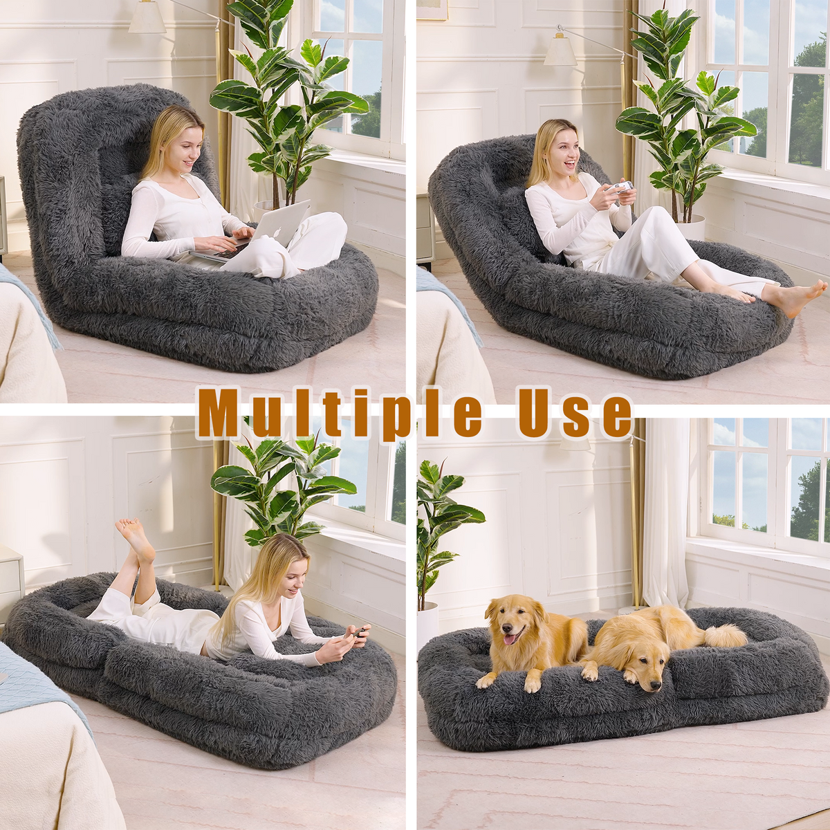 Human Dog Bed & Lazy Sofa - 5-Position Adjustable Floor Chair by HouseOfZazla