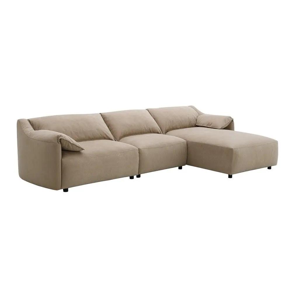 Veata - Sectional Sofa - Light Brown Suede by Unique Piece Furniture