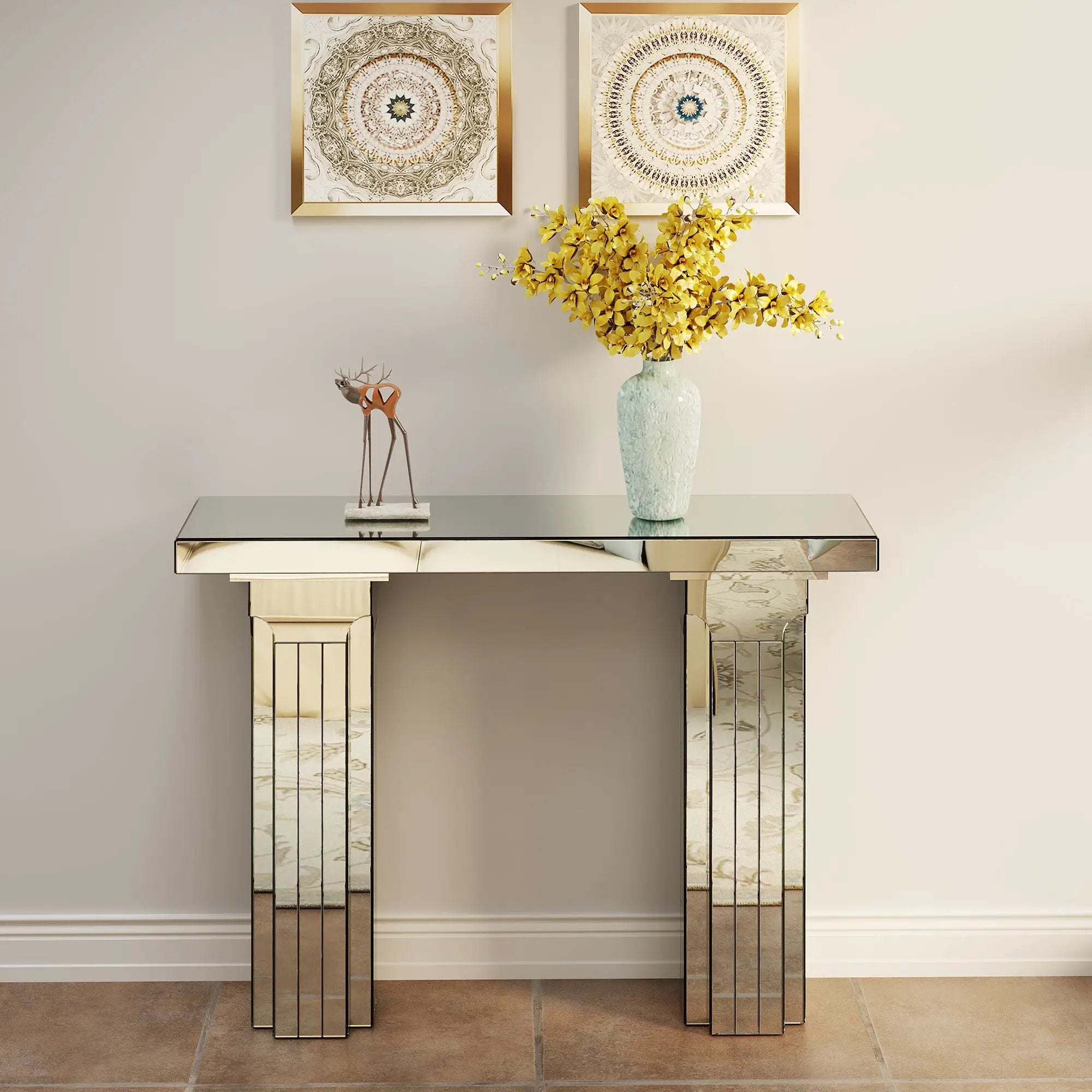 Mirrored Console Table Wide Bling by HouseOfZazla