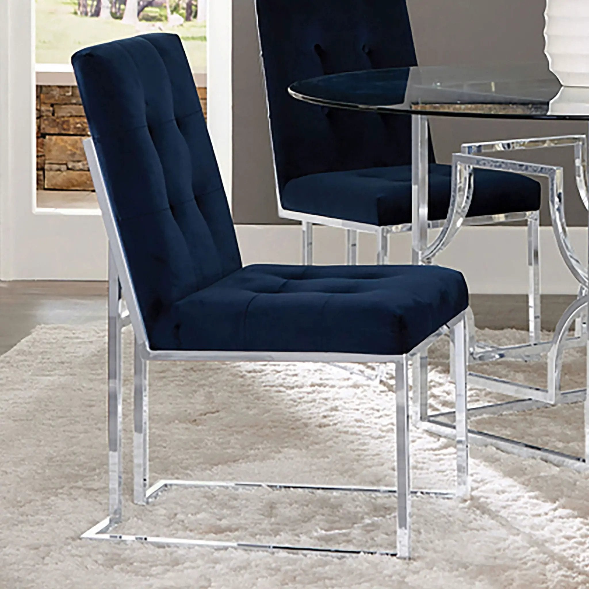 Tufted Back Upholstered Dining Chair (Set of 2) by HouseOfZazla