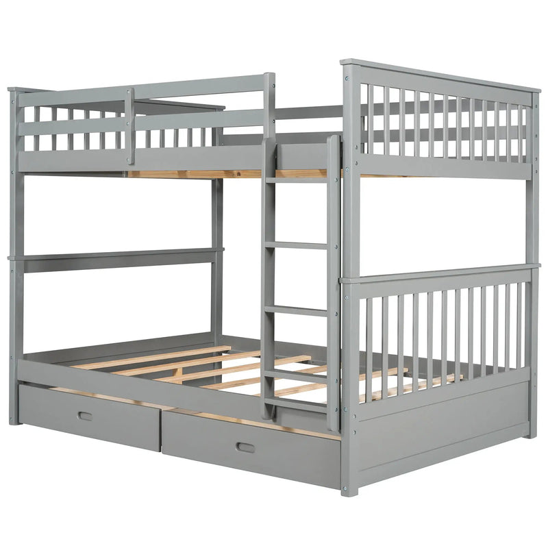 Bunk Bed With Ladders And 2 Storage Drawers by Unique Piece Furniture