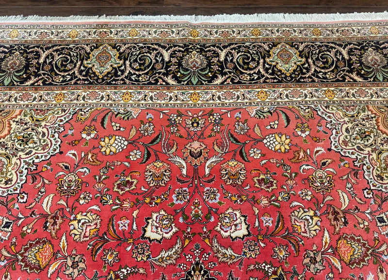Persian Tabriz Rug 10x13 – Floral Medallion & Birds, Wool & Silk, 330 KPSI by Jewel Rugs