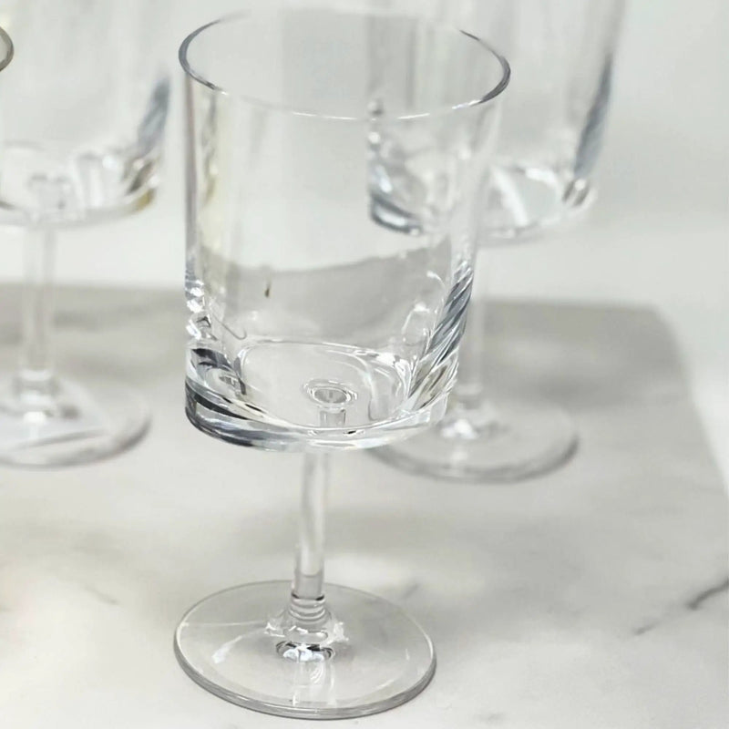 Halo - Leadingware Oval Plastic Wine Glasses (Set of 4) Unbreakable Bpa Free Acrylic, 12Oz - Clear by HouseOfZazla