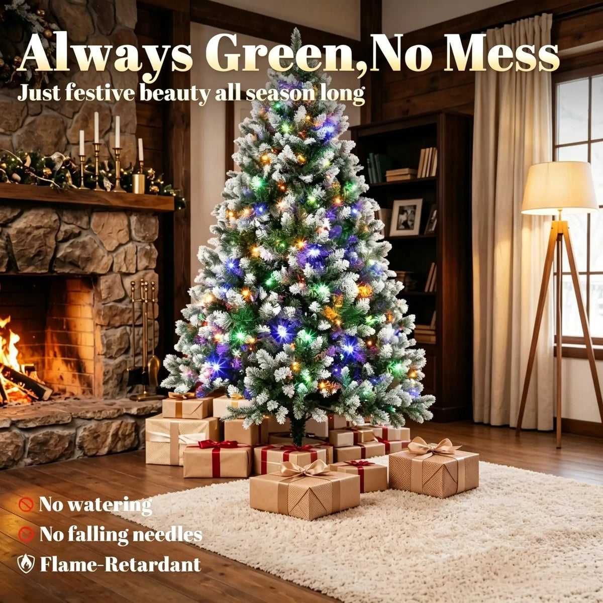 7.5 ft Pre-Lit Artificial Christmas Tree by HouseOfZazla