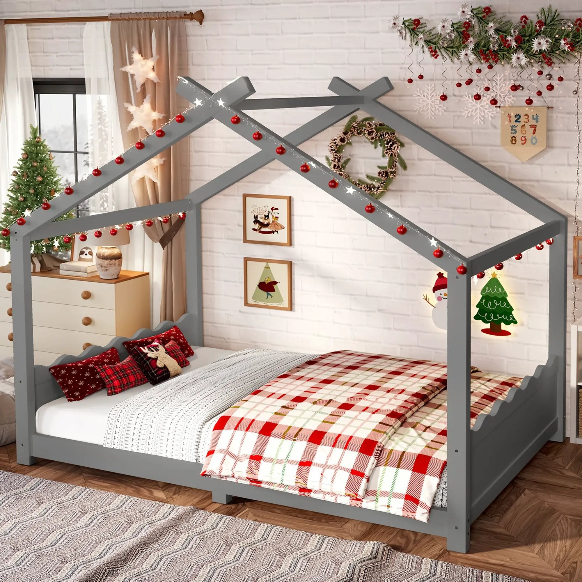 Full House Floor Bed with Support Slats by HouseOfZazla