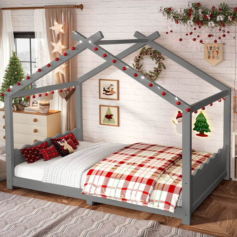 Full House Floor Bed with Support Slats by HouseOfZazla