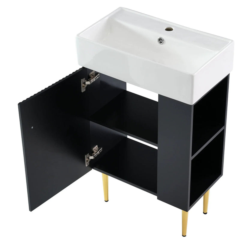 Bathroom Vanity, Combo Cabinet, Bathroom Storage Cabinet, Single Ceramic Sink by HouseOfZazla
