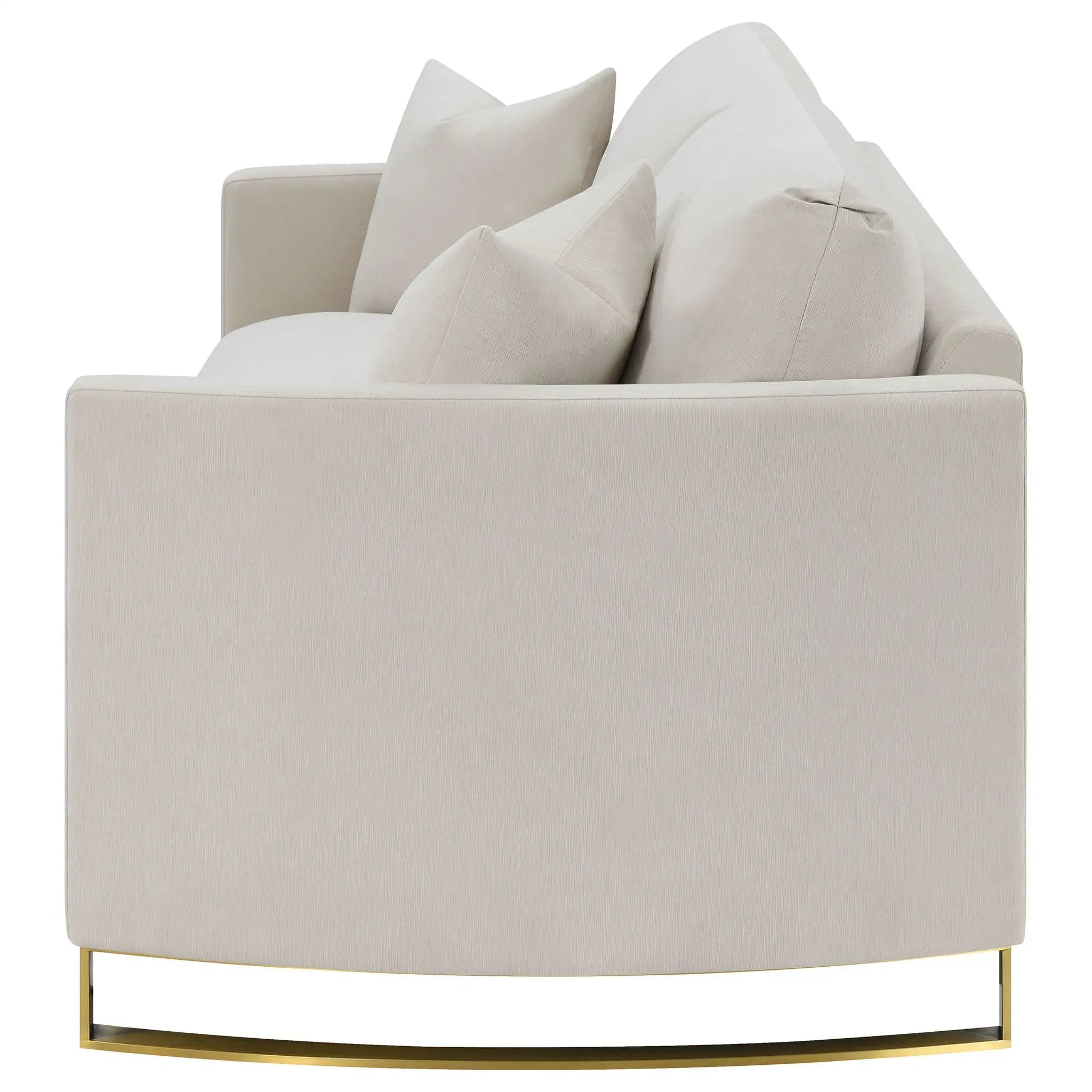 Corliss Upholstered Curved Track Arm Sofa Beige by Unique Piece Furniture