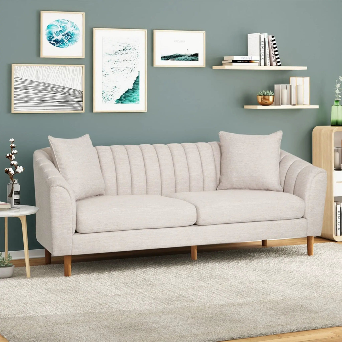 Contemporary 3 Seater Sofa With Accents by HouseOfZazla