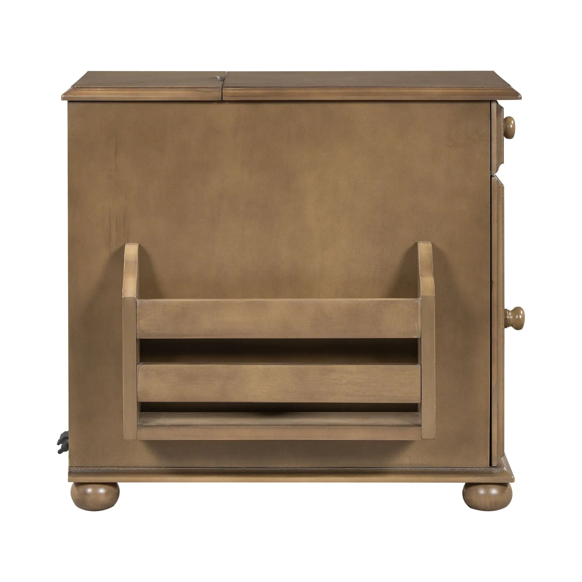 Vintage Flip Top Side Table With USB Ports by HouseOfZazla