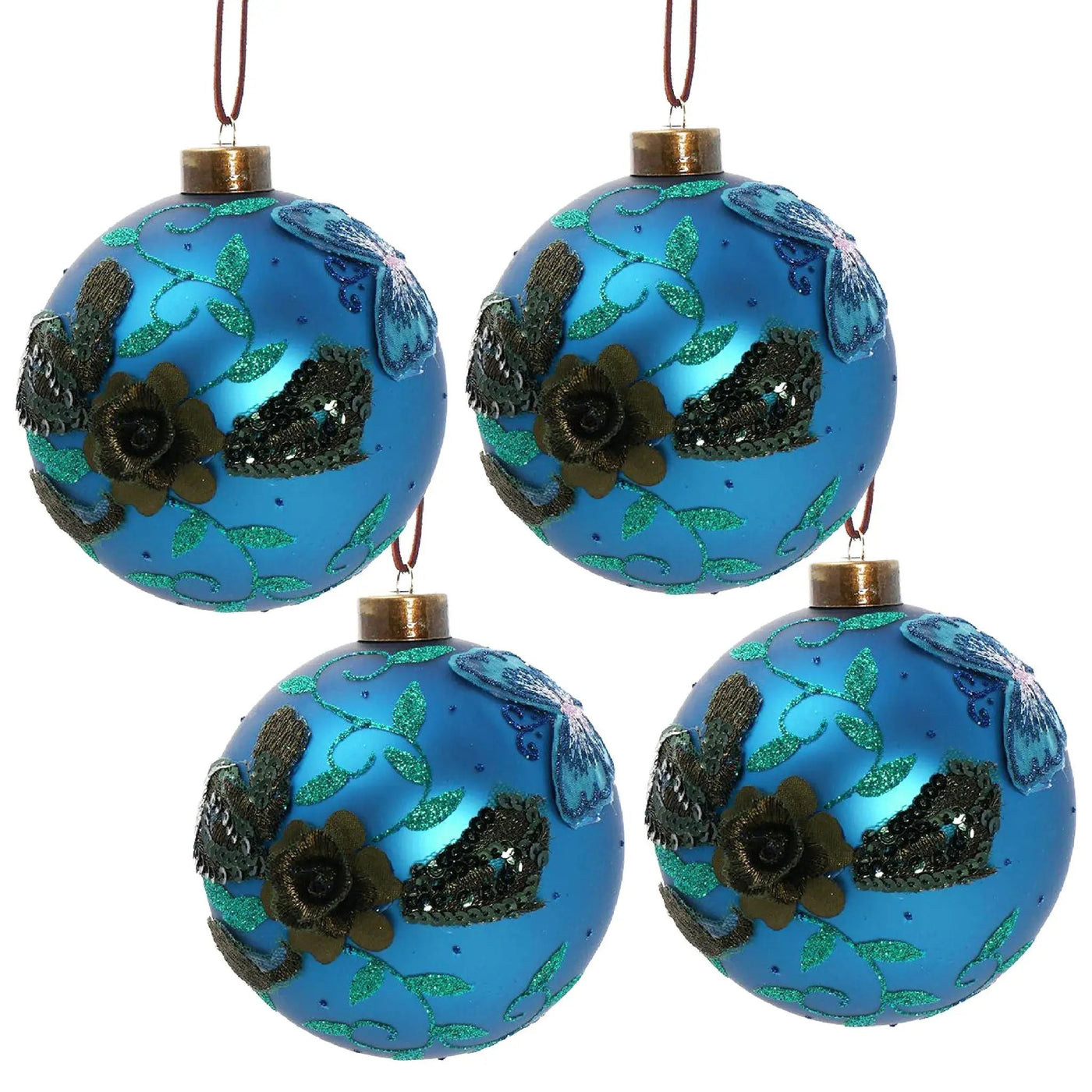 Christmas Ball Ornaments Glass Decorative Hanging Balls Light Blue by HouseOfZazla