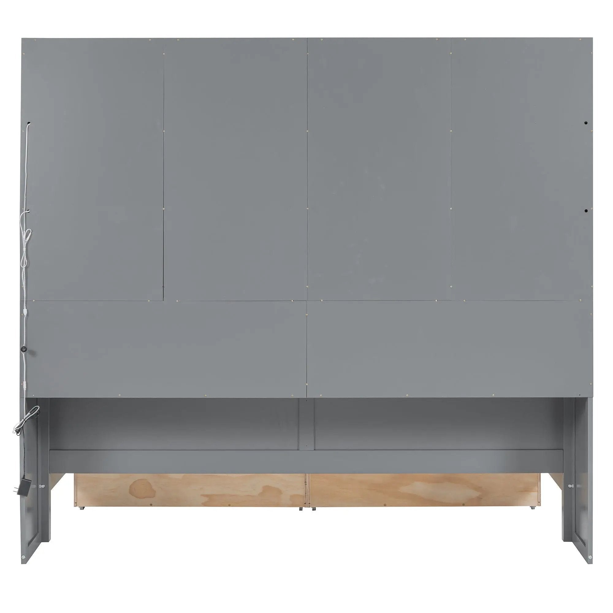 Daybed With Glass Door Storage Cabinets, Built In LED Lighting And Shelves by HouseOfZazla