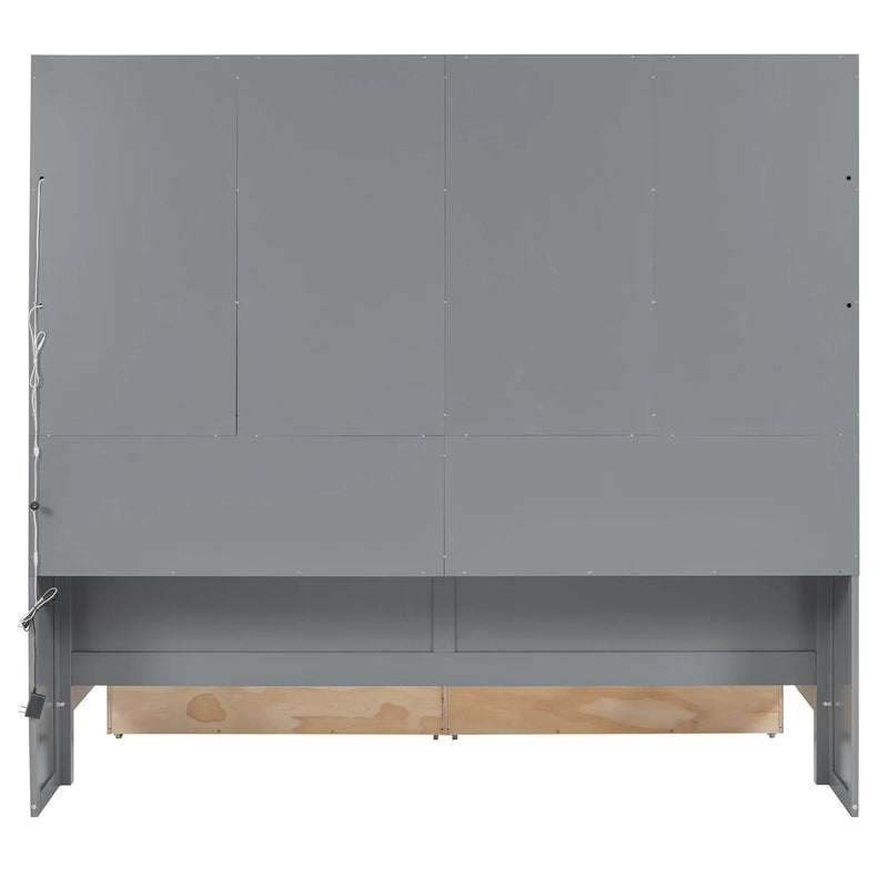 Daybed With Glass Door Storage Cabinets, Built In LED Lighting And Shelves by HouseOfZazla