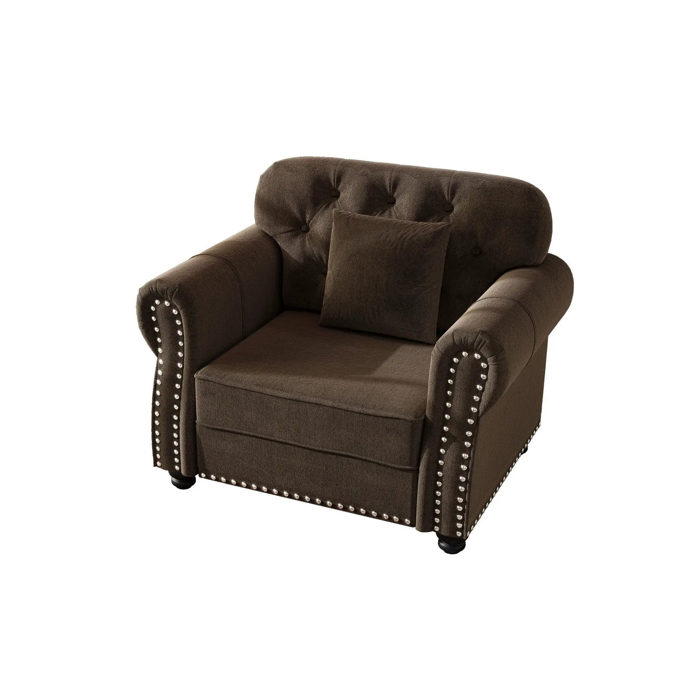Upholstered Sofa With Nailhead Trim And Rolled Armrests by HouseOfZazla