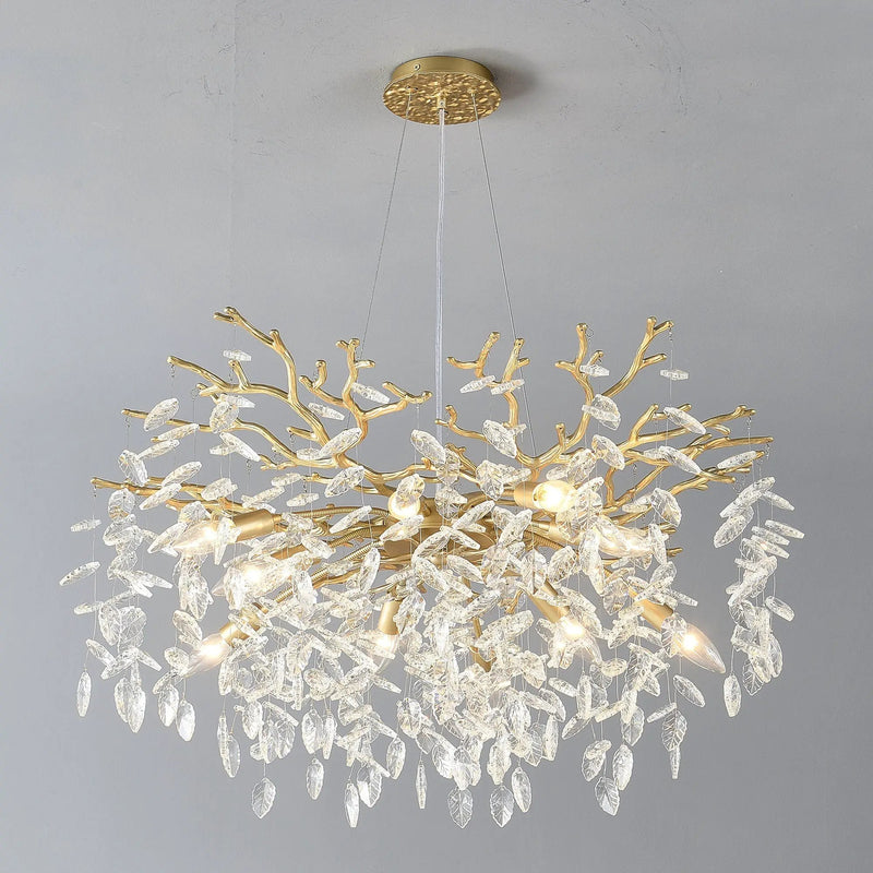 8-Light Crystal Gold Chandelier for Dining Room and Kitchen Island by HouseOfZazla