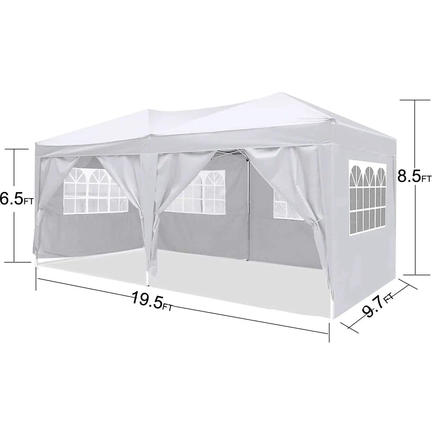 10'X20' Ez Pop Up Canopy Outdoor Portable Party Folding Tent With 6 Removable Sidewalls + Carry Bag + 4 Pieces Weight Bag by Unique Piece Furniture