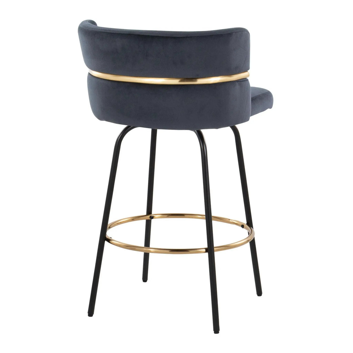 Cinch - Contemporary Fixed Height Counter Stool With Swivel & Round Footrest (Set of 2) by HouseOfZazla