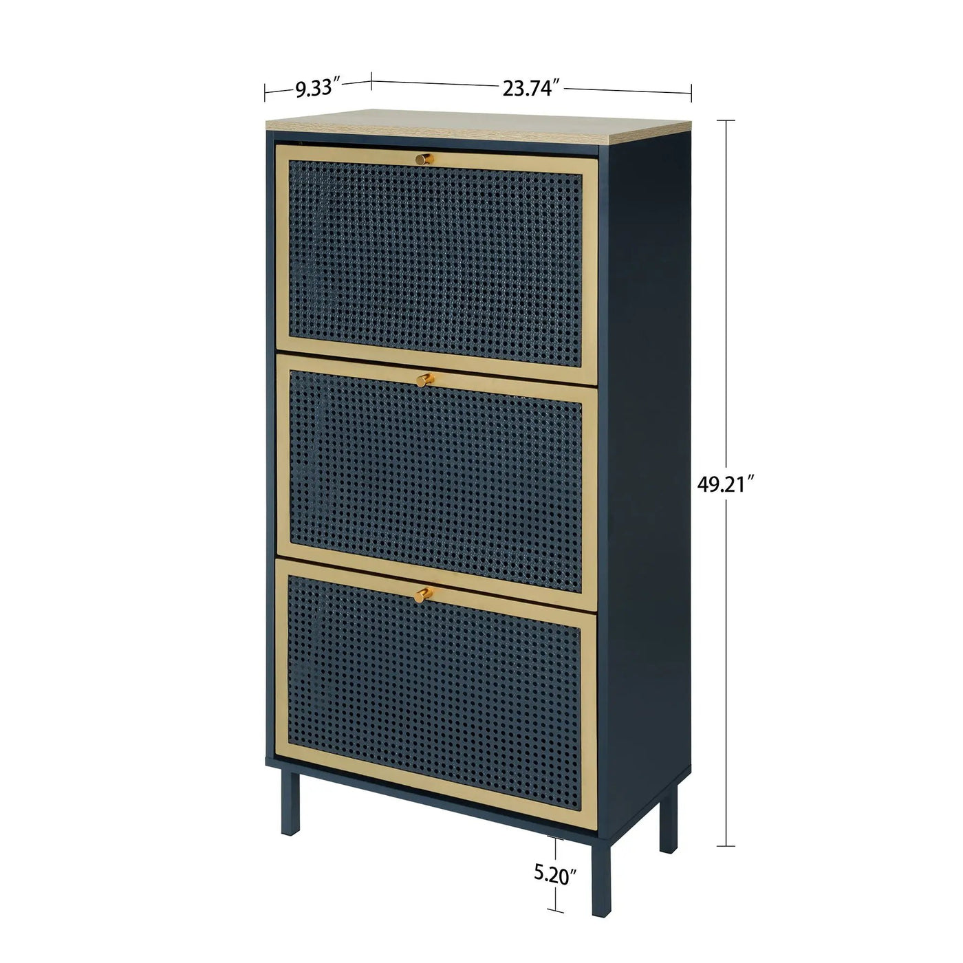 Modern Rattan 3 Door Shoe Rack Cabinet For Entryway by Unique Piece Furniture