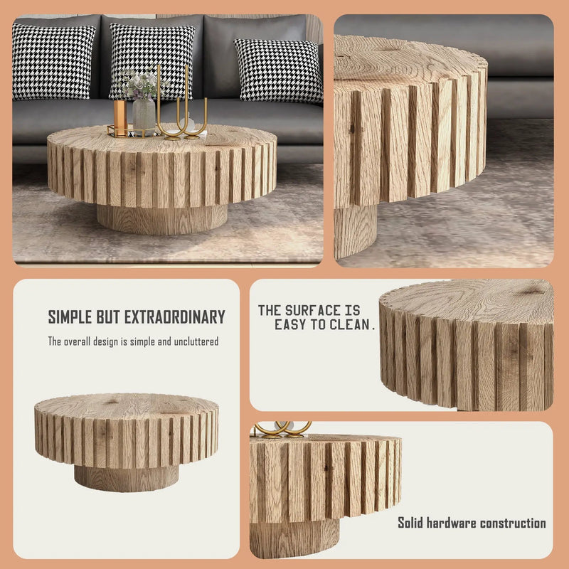 Modern Minimalist Circular Coffee Table 31.4'' by HouseOfZazla