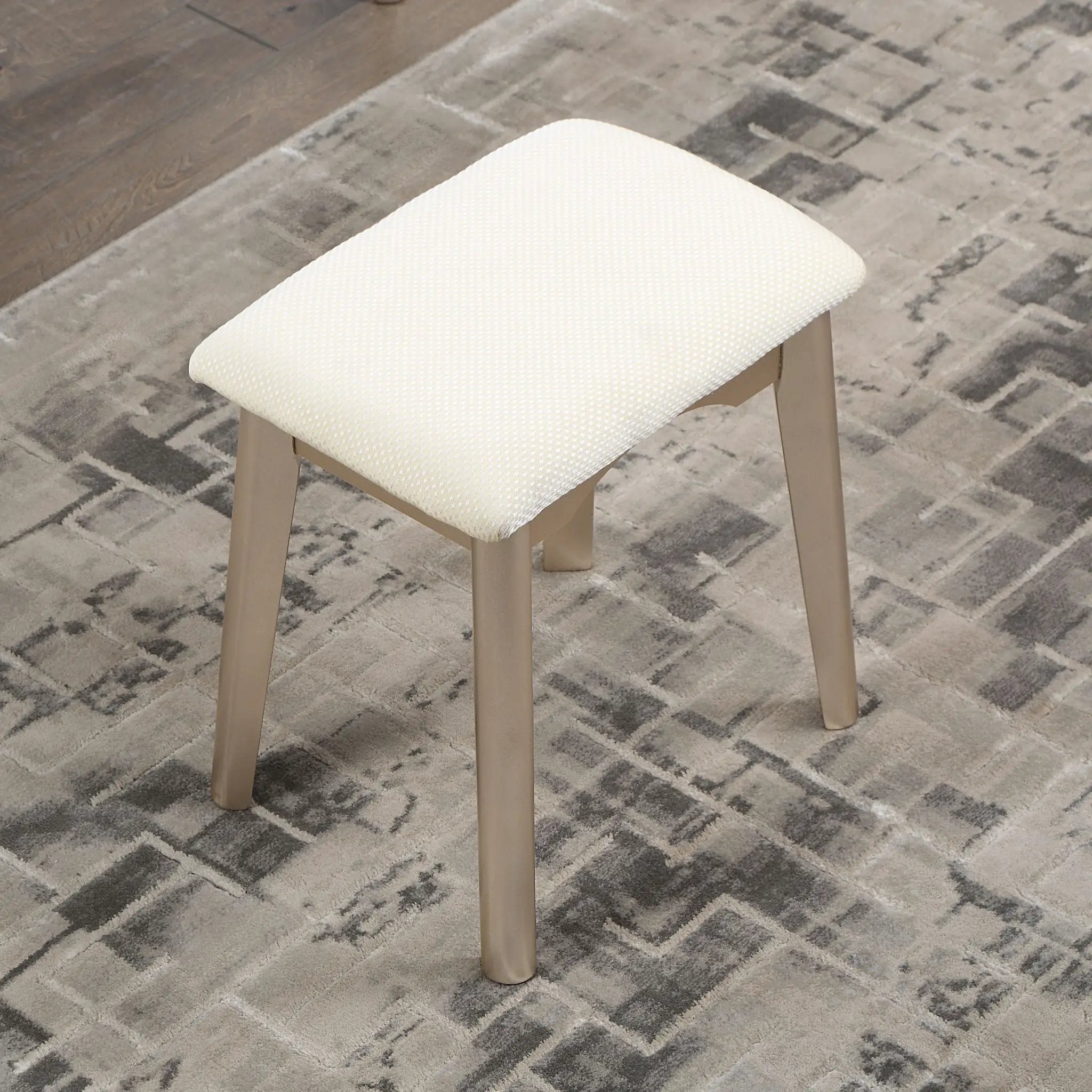 Maly - Contemporary Wood Vanity And Stool Set - Gold by Unique Piece Furniture