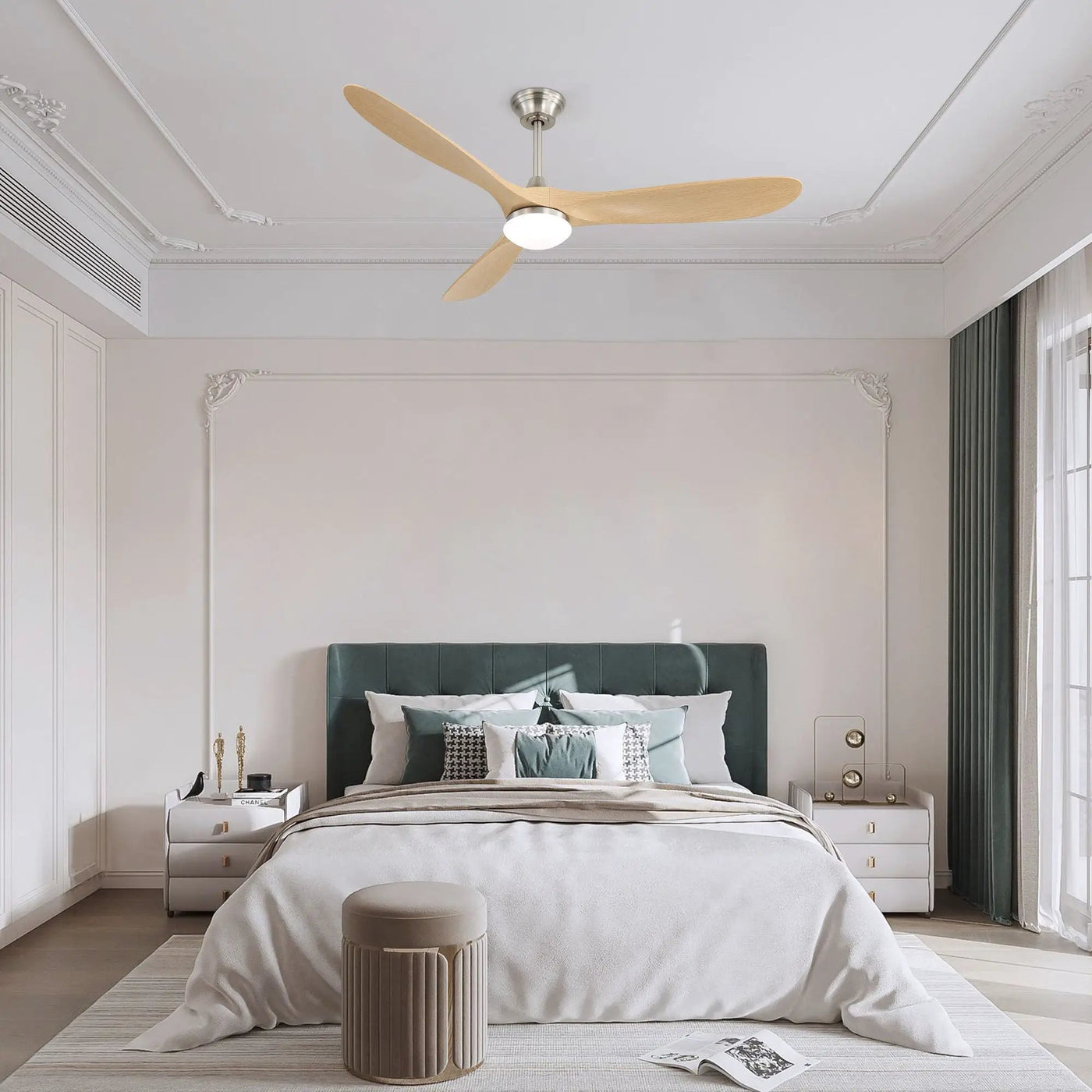 Smart Ceiling Fan With Lights, 3 Blades, Reversible Quiet DC Motor For Indoor by Unique Piece Furniture