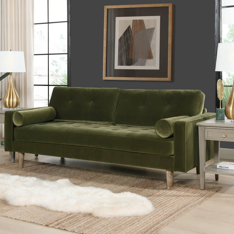 Nicholas - Mid-Century Modern Sofa - Olive Green by HouseOfZazla
