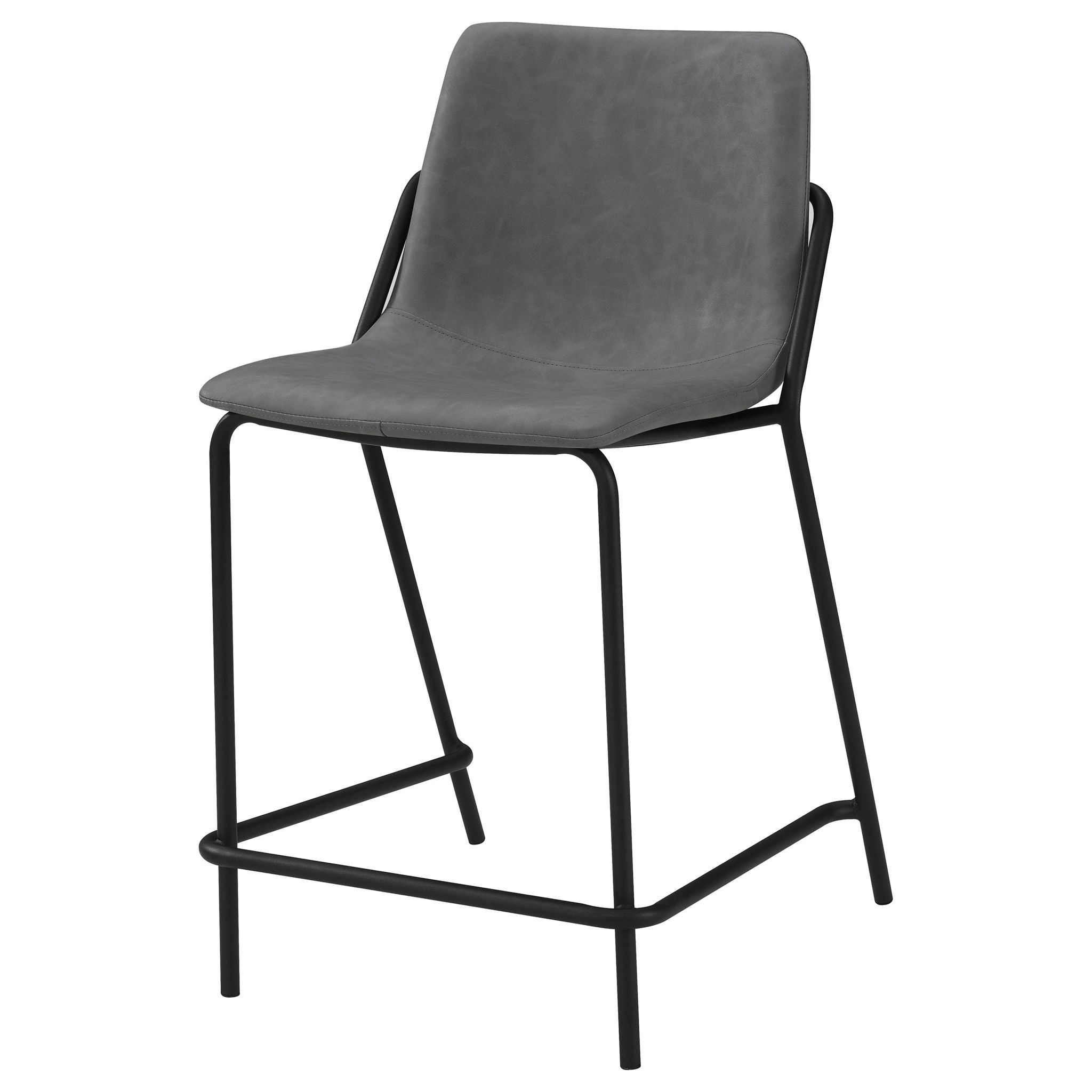 Counter Height Stools With Footrest (Set of 2) - Gray / Black by HouseOfZazla