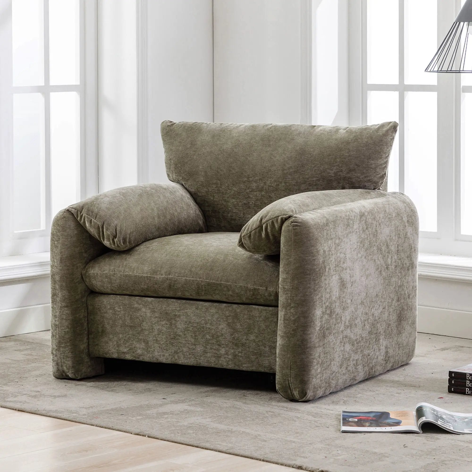 Oversized Accent Single Sofa Lounge Chair - Matcha Green by HouseOfZazla