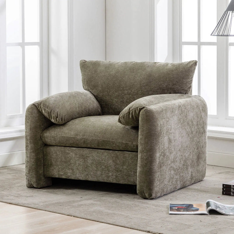 Oversized Accent Single Sofa Lounge Chair - Matcha Green by HouseOfZazla
