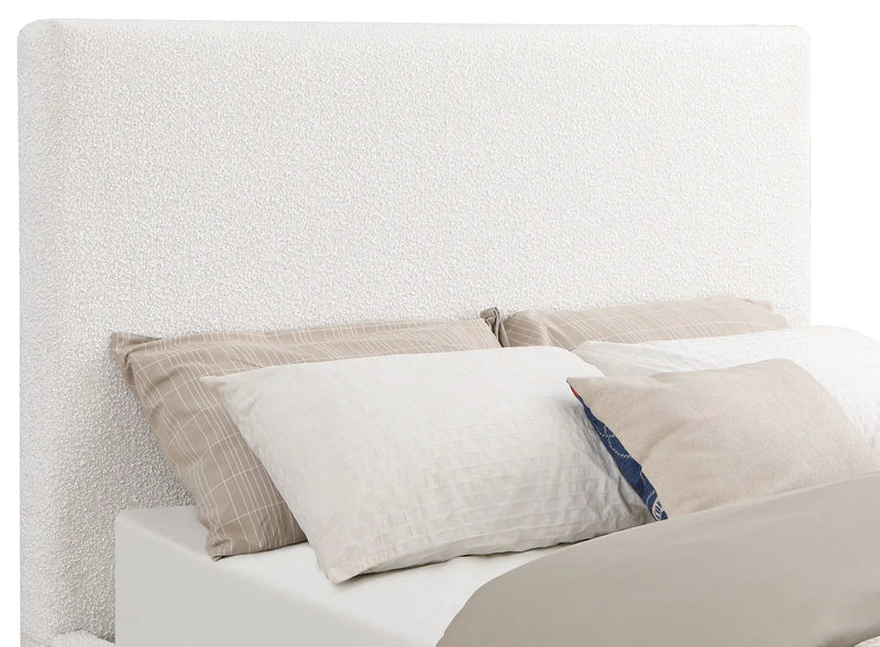 Knox Eastern King Bouclé Upholstered Platform Bed Cream by Unique Piece Furniture