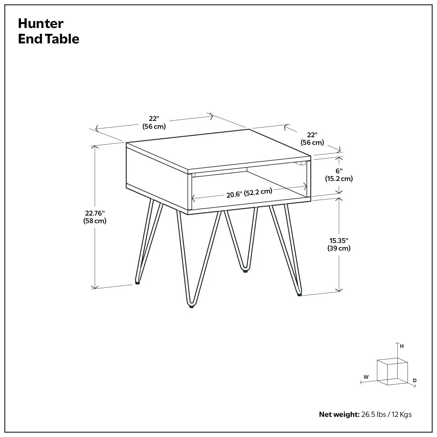 Hunter - End Table - Wood by HouseOfZazla