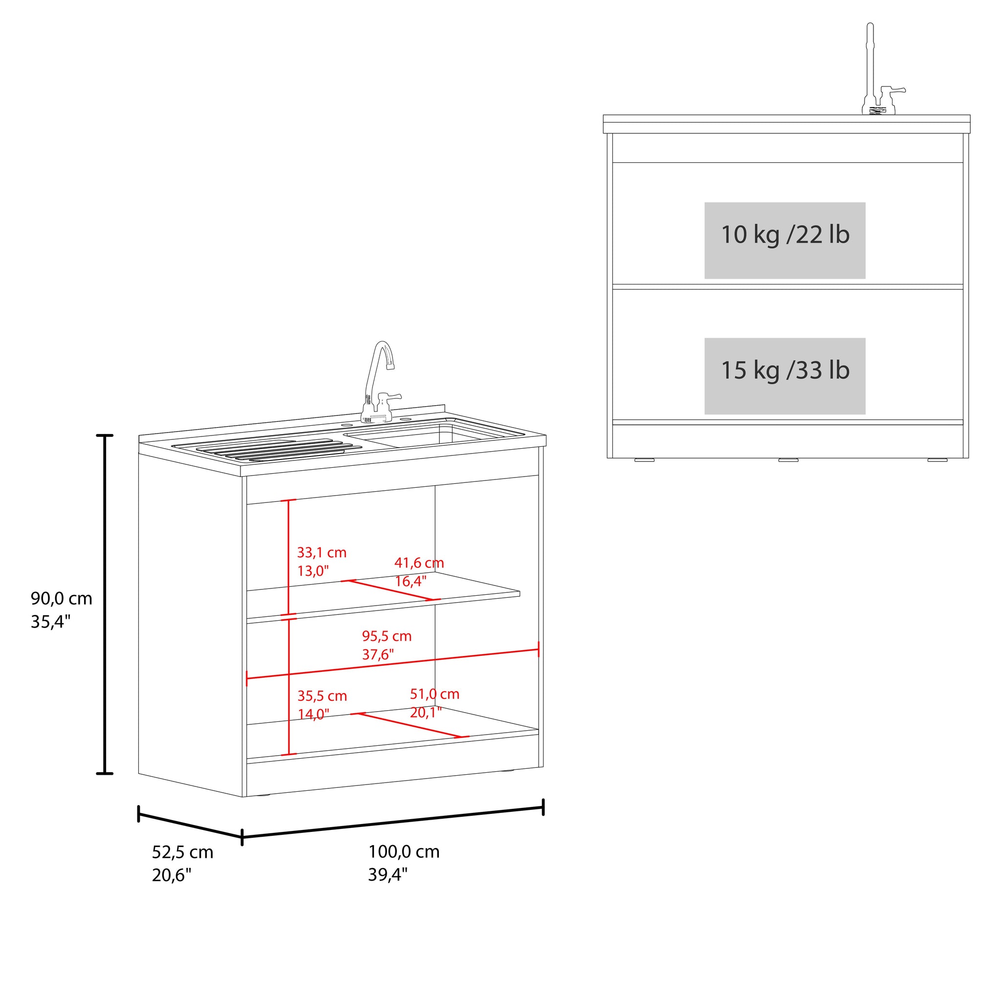 Salento Freestanding Sink, Double Door Cabinet by HouseOfZazla