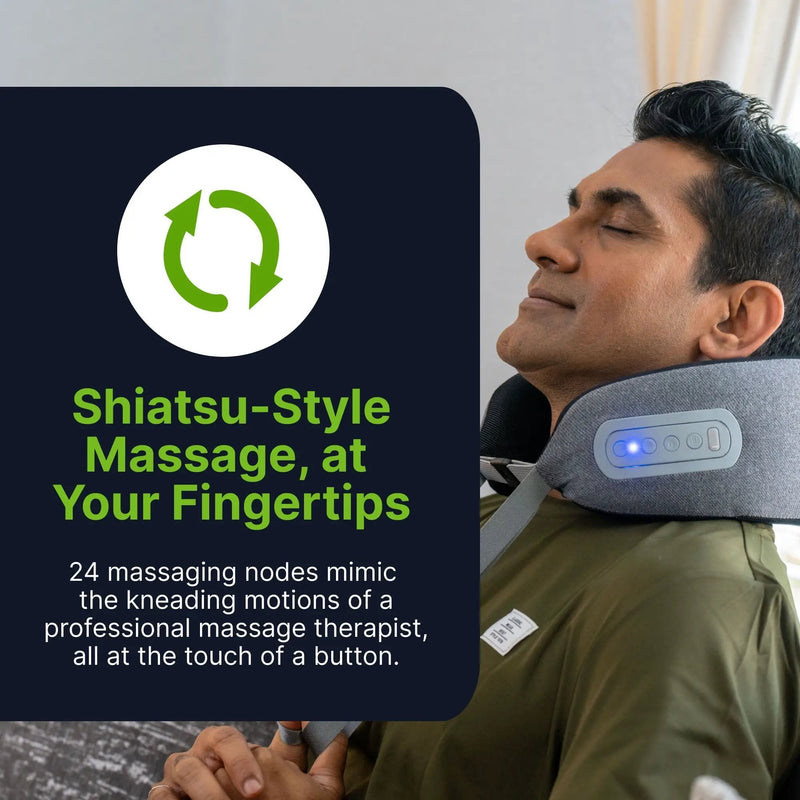 Shiatsu Neck Massage Pillow with Infrared Heat Therapy Foam - Gray by HouseOfZazla